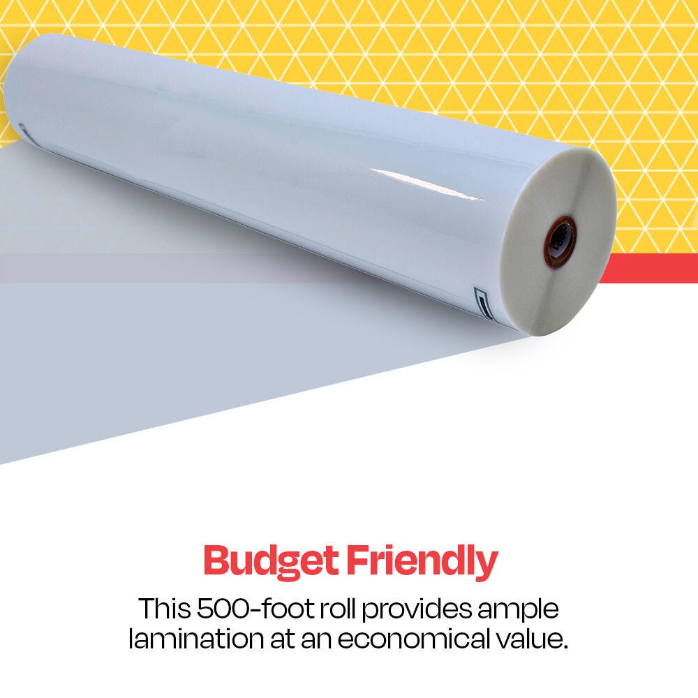 School Smart Laminating Film Roll, 27 Inches x 500 Feet, 3 Mil